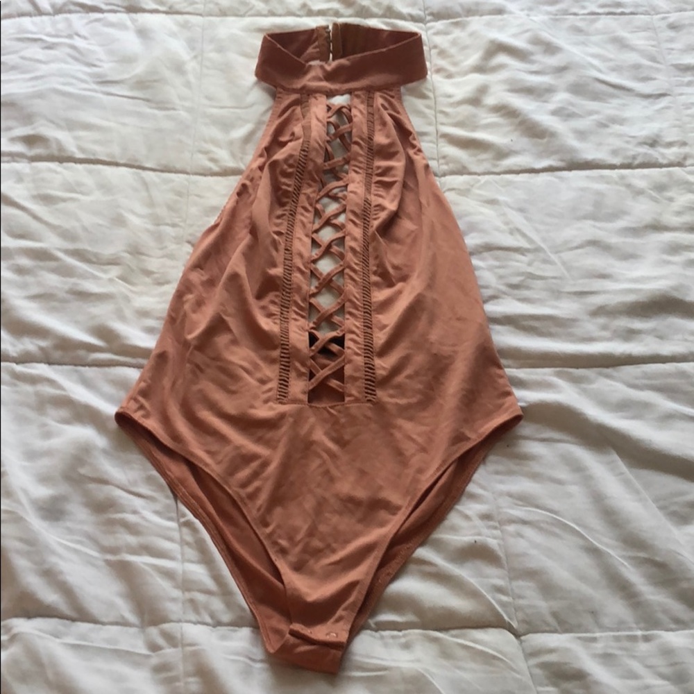 Pink Halter Bodysuit